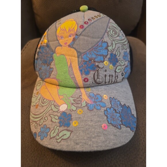 Disney Tinkerbell "Tink"  Gray Mesh Back  Cap Hat SnapBack - Picture 1 of 5